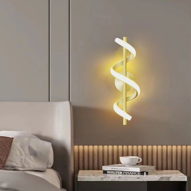 Decor Lighting Online - ミニマリストの北欧スタイルのLEDウォールライト,寝室,ベッドサイド,黒,白,金の装飾的なインテリアランプ,リビングルーム,廊下,屋内照明