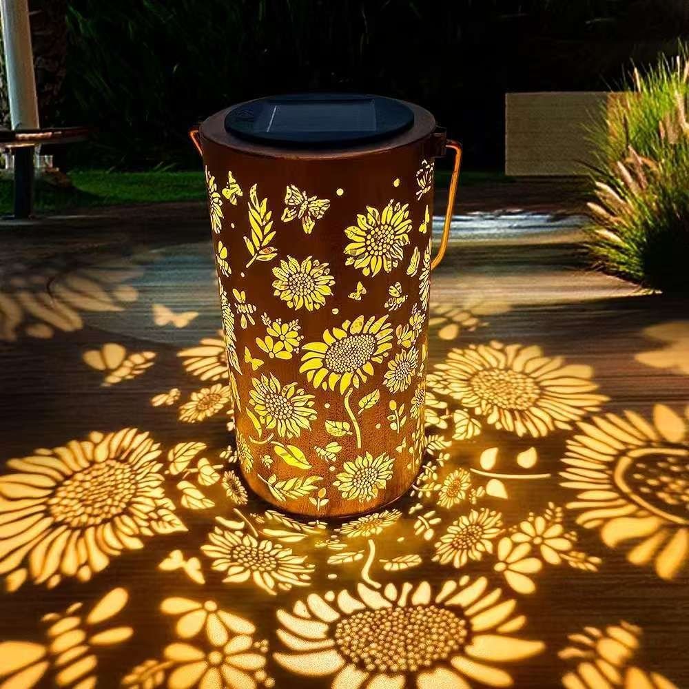 Lighting Decoration Outdoor - ひまわりライトとシャドウライト防水屋外ライトソーラーパワーで夜の通路、芝生、庭、パティオの装飾照明に使用