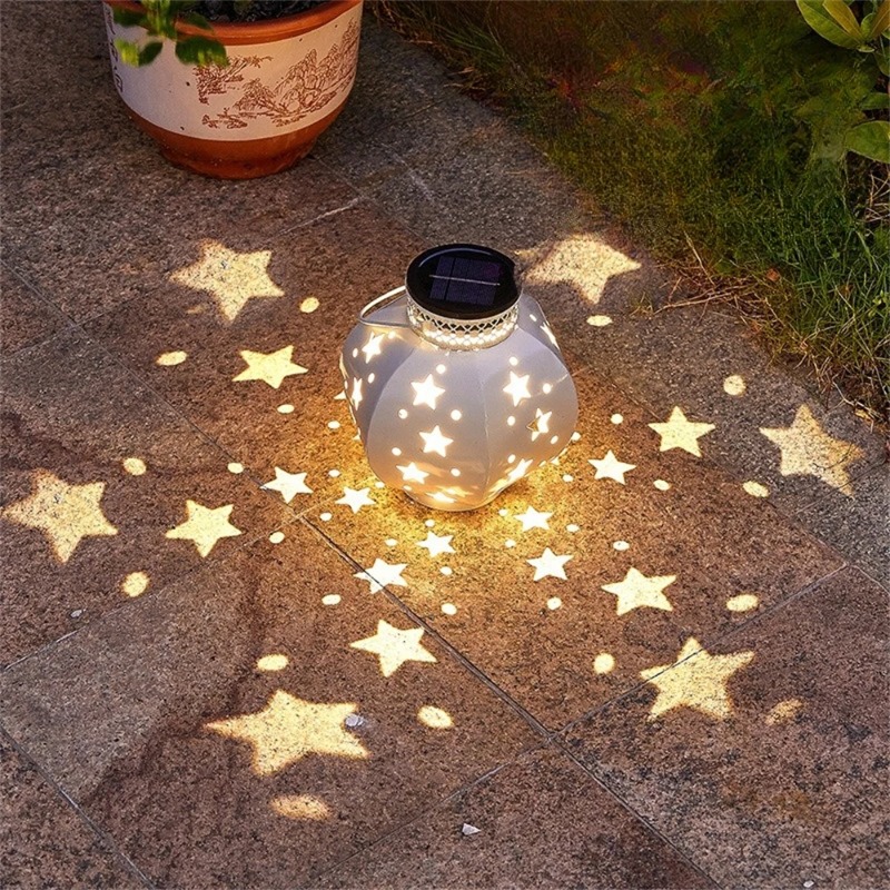 Lighting Decoration Outdoor - ガーデンスタープロジェクターランプ吊り下げ式ソーラーライト屋外用吊り下げ式ソーラーランタンレトロソーラーランプハンドル付き屋外庭園装飾