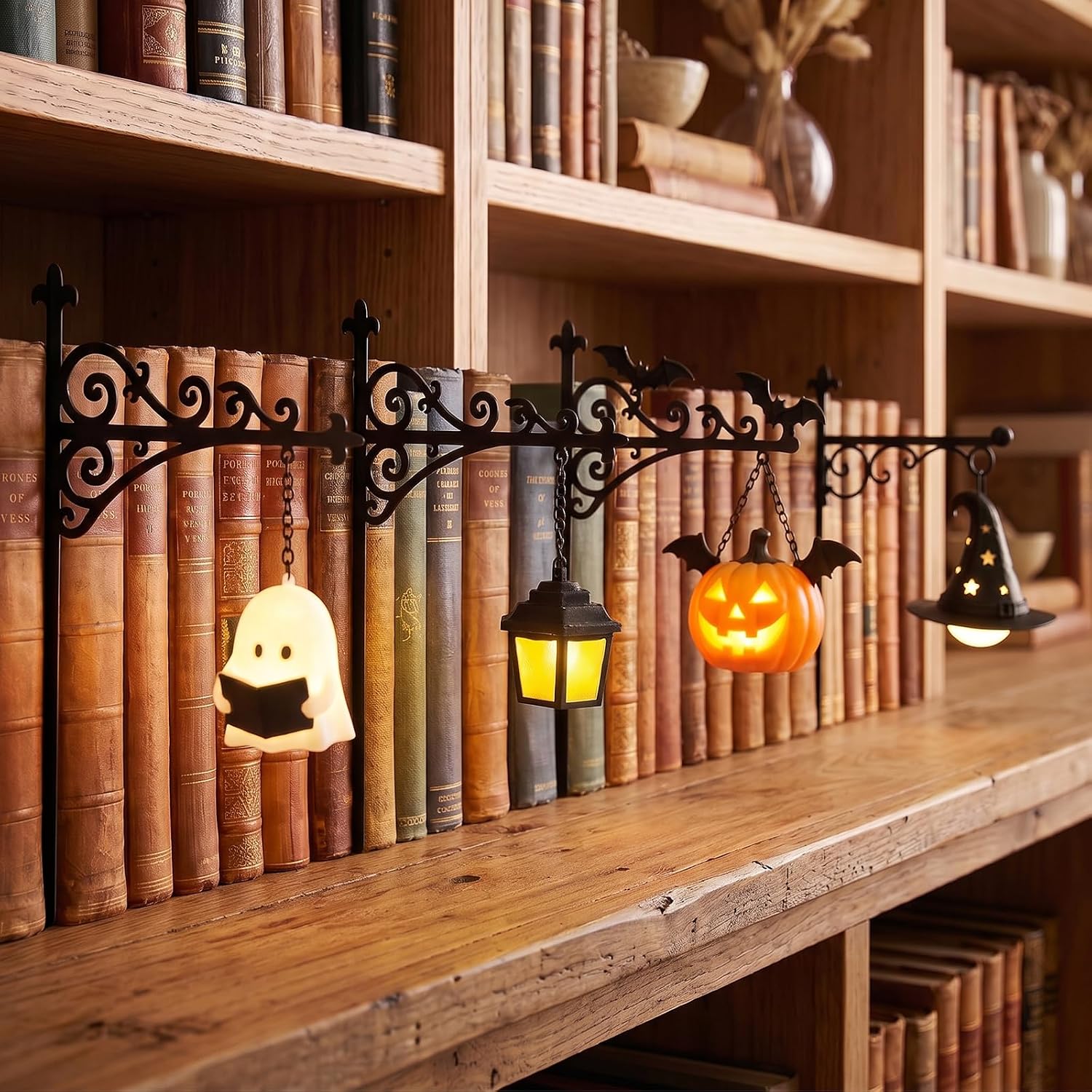 Lighting Decor Home - ライブラリーランタン-装飾的な本棚照明読書スペースLEDナイトライト木製本棚ランプホームルーム装飾品