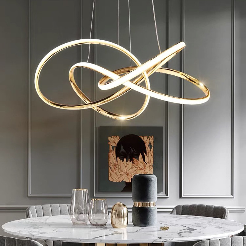 Decor Lighting Online - モダンなレストランペンダントライトリビングルーム LED シーリングライト家の装飾シンプルな幾何学的なラインライトショップ寝室ランプ用