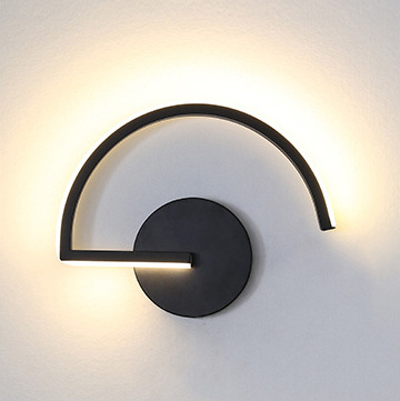 Lighting Decor Home - モダンな北欧LEDウォールランプ、ミニマリストブラック幾何学模様の壁掛け照明、寝室ベッドサイド、リビングルームの装飾、クリエイティブなホームライト