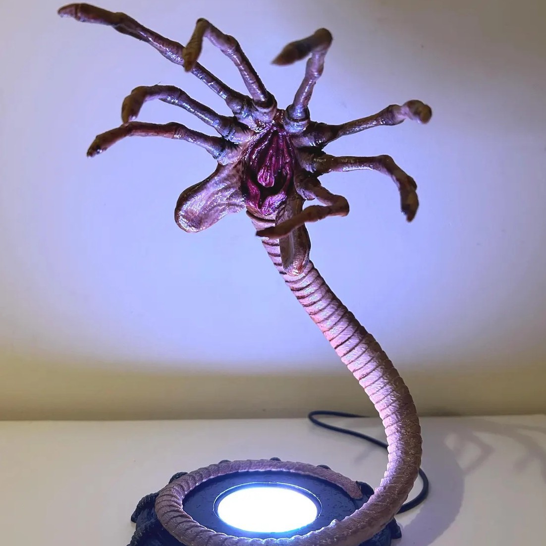 Lighting Decor Home - エイリアンフェイスハガーランプナイトライト、LEDライト付き点滅ハロウィンパンプキンデコレーション、ホラー雰囲気のホームパーティーデコレーション