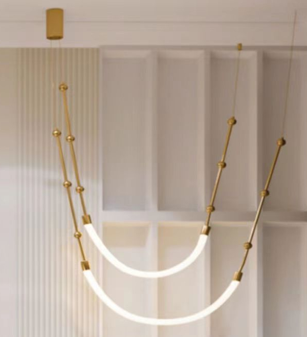 Decor Lighting Online - 北欧ラインLEDシリコンシャンデリアモダンクリエイティブレストランリビングルームインテリアペンダントライトホームアート装飾照明