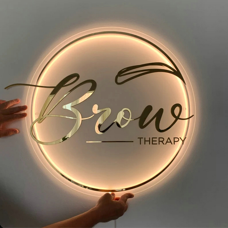 Lighting Decor Company - カスタマイズされたアクリルロゴ,3D美容院の装飾,美容院,LEDスタジオライトサイン,オフィスの背景装飾会社名