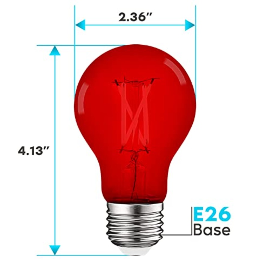 A19 エジソンLED電球、4.5W 60W相当、カラーガラ - Lighting Decoration Outdoor のレビューと価格