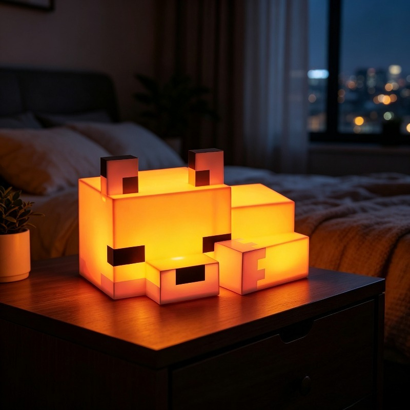 かわいいキツネのナイトライト、最新ゲーム「マインクラフト」の - Lighting Decor Minecraft のレビューと価格