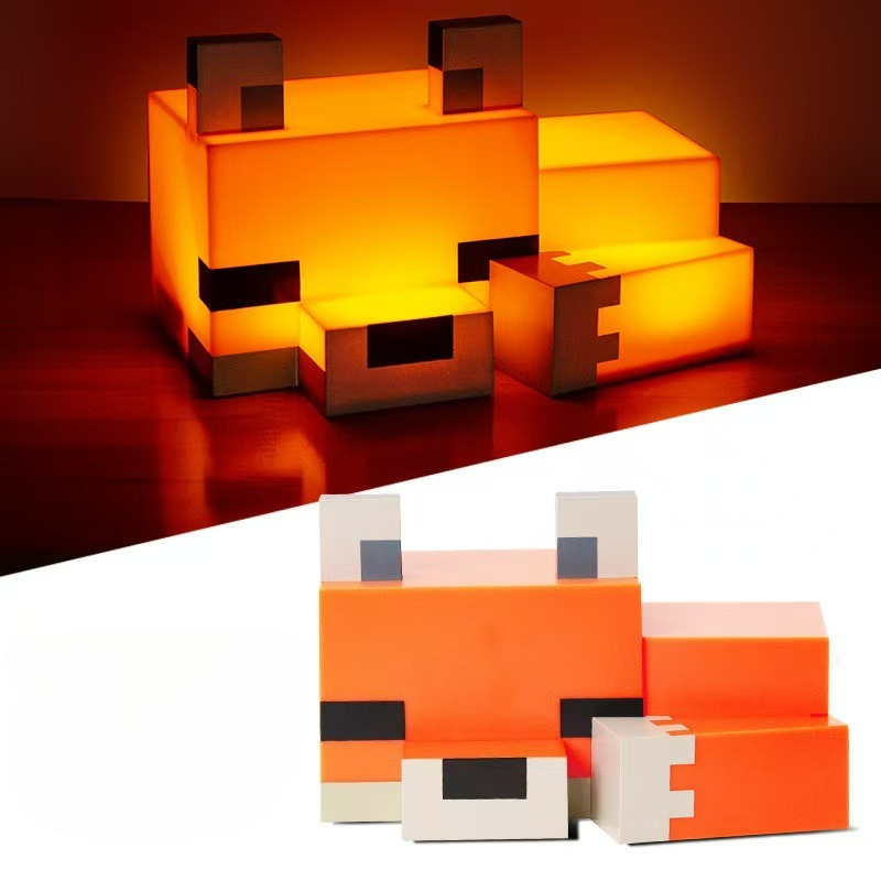 かわいいキツネのナイトライト、最新ゲーム「マインクラフト」の - Lighting Decor Minecraft のレビューと価格