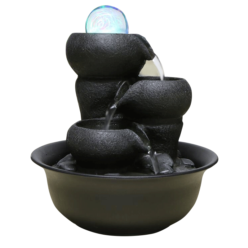 屋内リラクゼーション滝噴水 LED ライトと幸運の風水ボール - Lighting Decor Company のレビューと価格