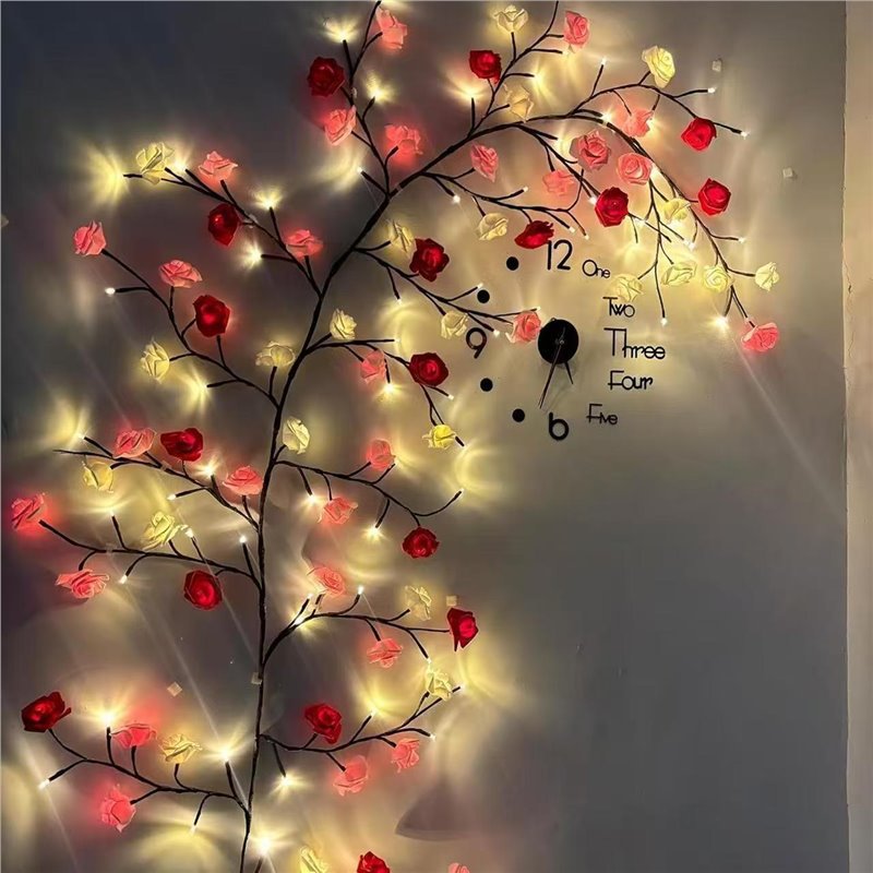 USB DIY メープルローズウィローつるランプ 8モード装 - Lighting Decor Home のレビューと価格