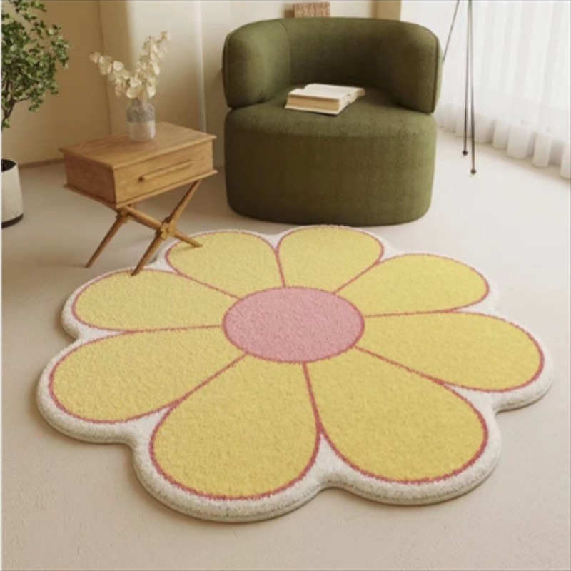 ラウンド型の花びら模様の高級リビングルームカーペット、厚みの - Decor Lighting Online のレビューと価格