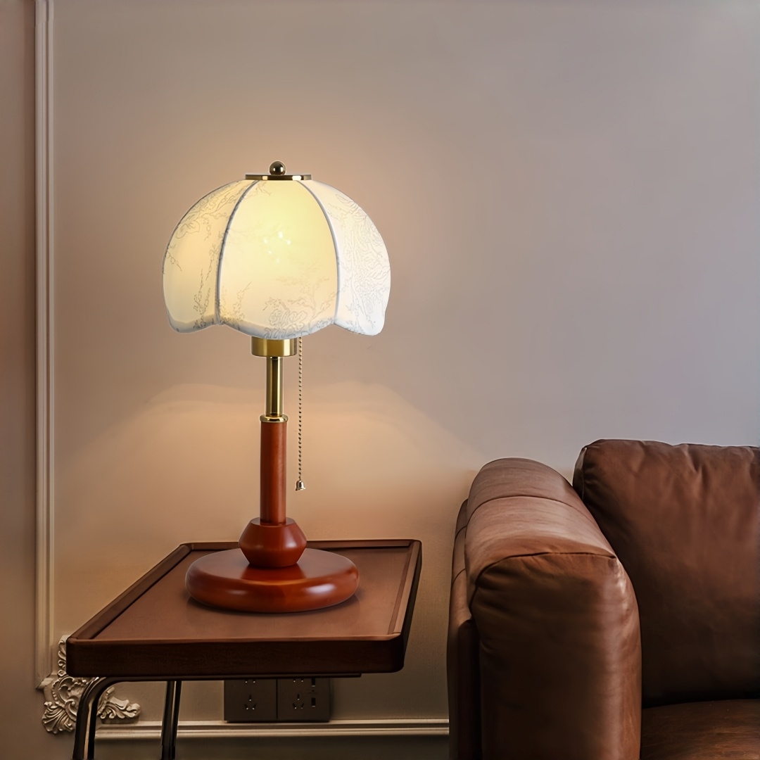 ヴィンテージスカラップドームテーブルランプ寝室ナイトスタンド - Lighting Decor Home のレビューと価格