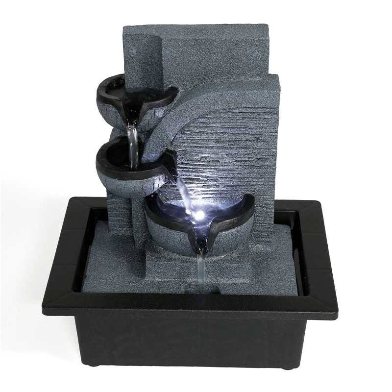 デスクトップ流水滝噴水 白色LEDライト付き 会社オフィス富 - Lighting Decor Company のレビューと価格