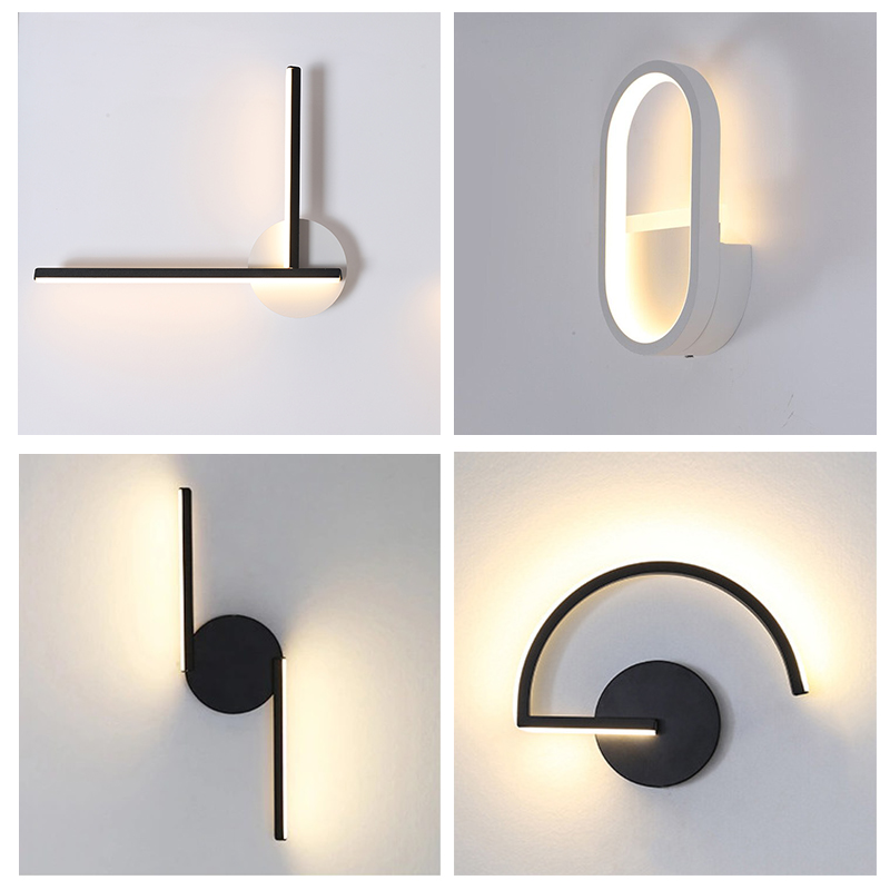 モダンな北欧LEDウォールランプ、ミニマリストブラック幾何学 - Lighting Decor Home のレビューと価格