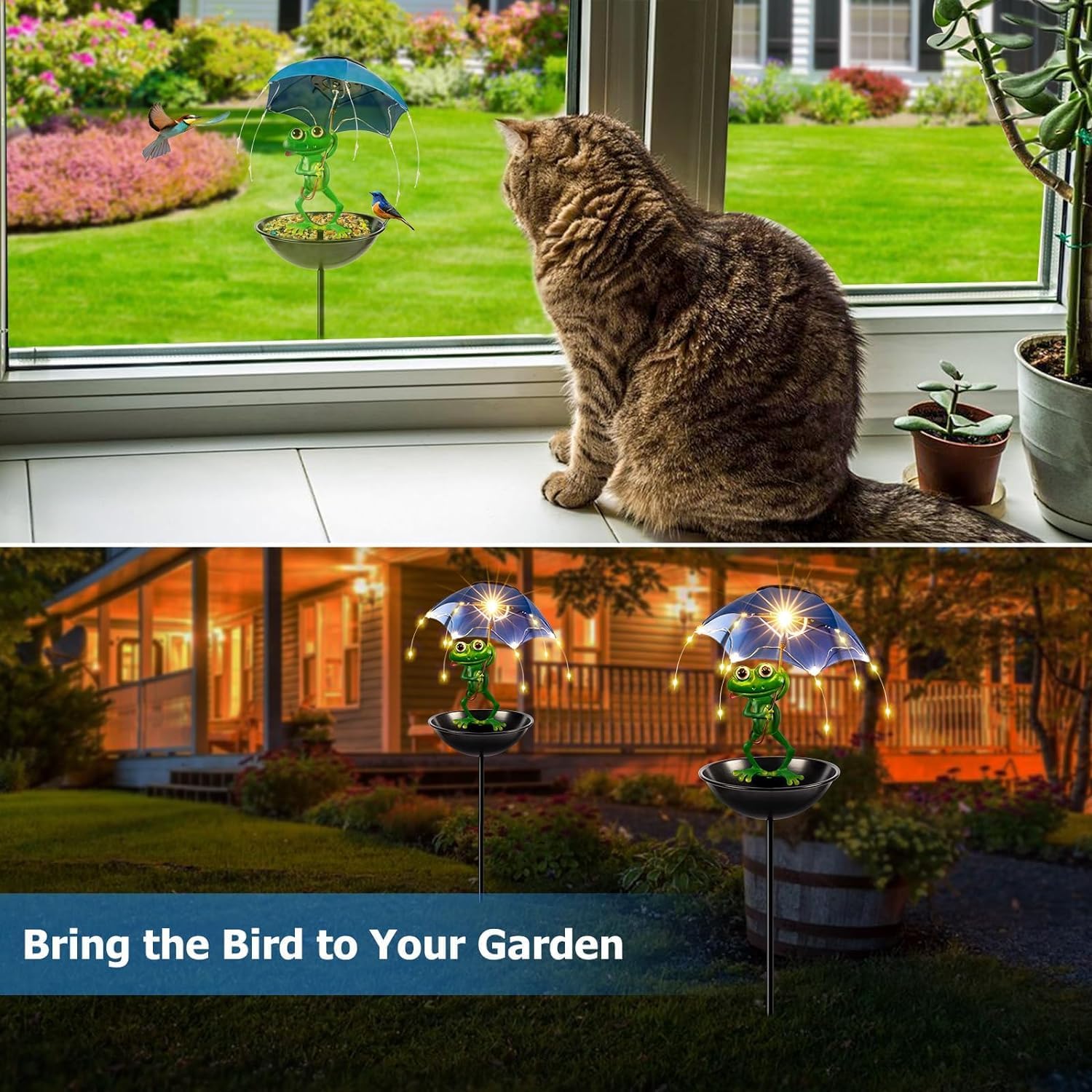 ソーラーバードフィーダー メタル製屋外バードハウス ライト付 - Outdoor Lighting Decor Ideas のレビューと価格