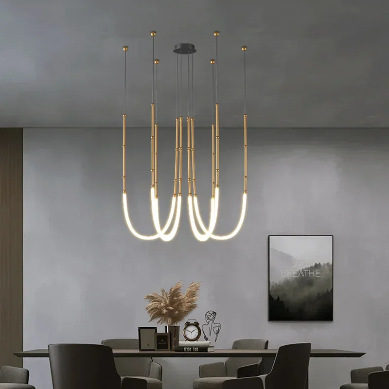 北欧ラインLEDシリコンシャンデリアモダンクリエイティブレス - Decor Lighting Online のレビューと価格