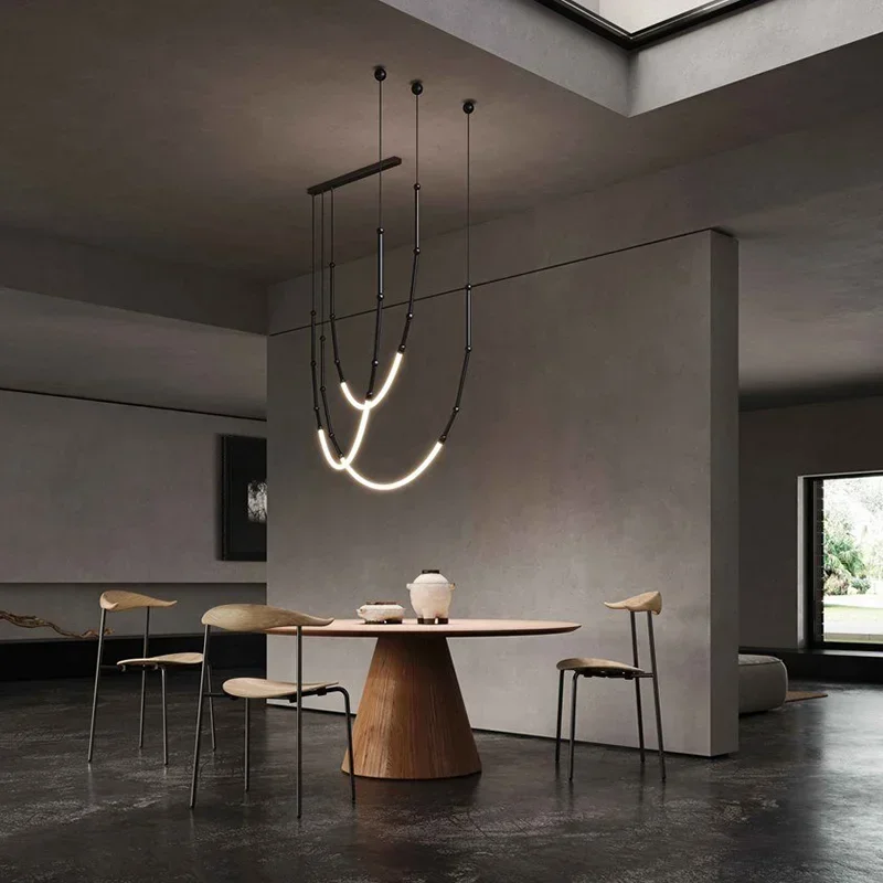 北欧ラインLEDシリコンシャンデリアモダンクリエイティブレス - Decor Lighting Online のレビューと価格