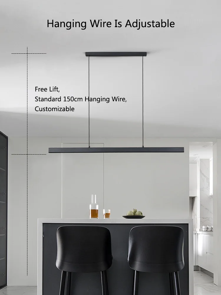 モダンなレストラン、長い列のLEDペンダントライト、オフィス - Decor Lighting Online のレビューと価格