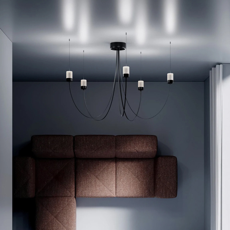 北欧ムーイ重力シャンデリアモダンミニマリストラインライトロフ - Decor Lighting Online のレビューと価格