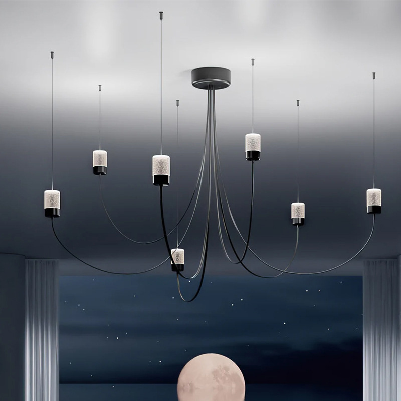 北欧ムーイ重力シャンデリアモダンミニマリストラインライトロフ - Decor Lighting Online のレビューと価格
