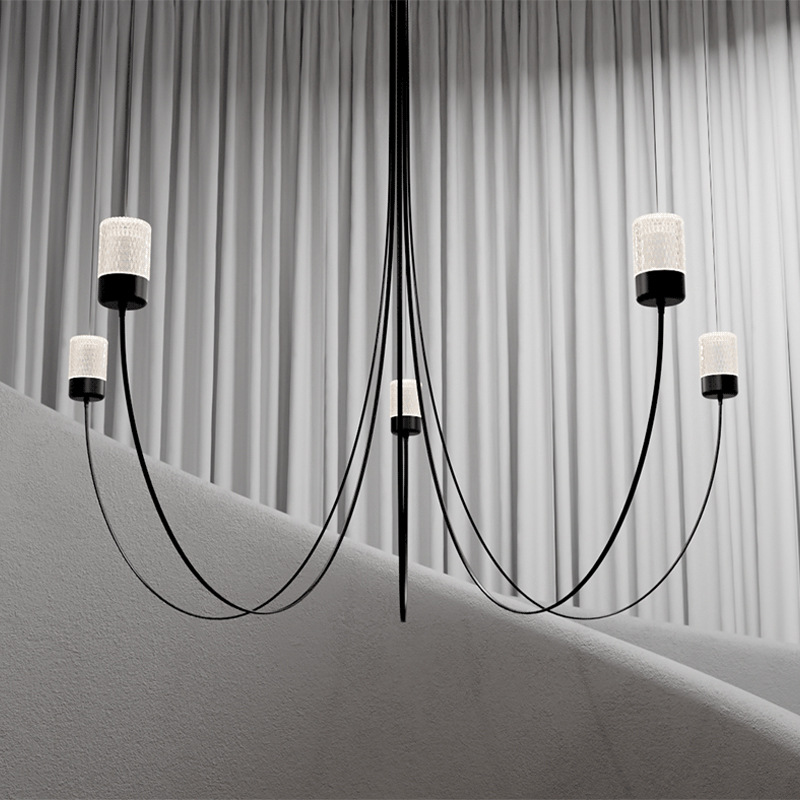 北欧ムーイ重力シャンデリアモダンミニマリストラインライトロフ - Decor Lighting Online のレビューと価格
