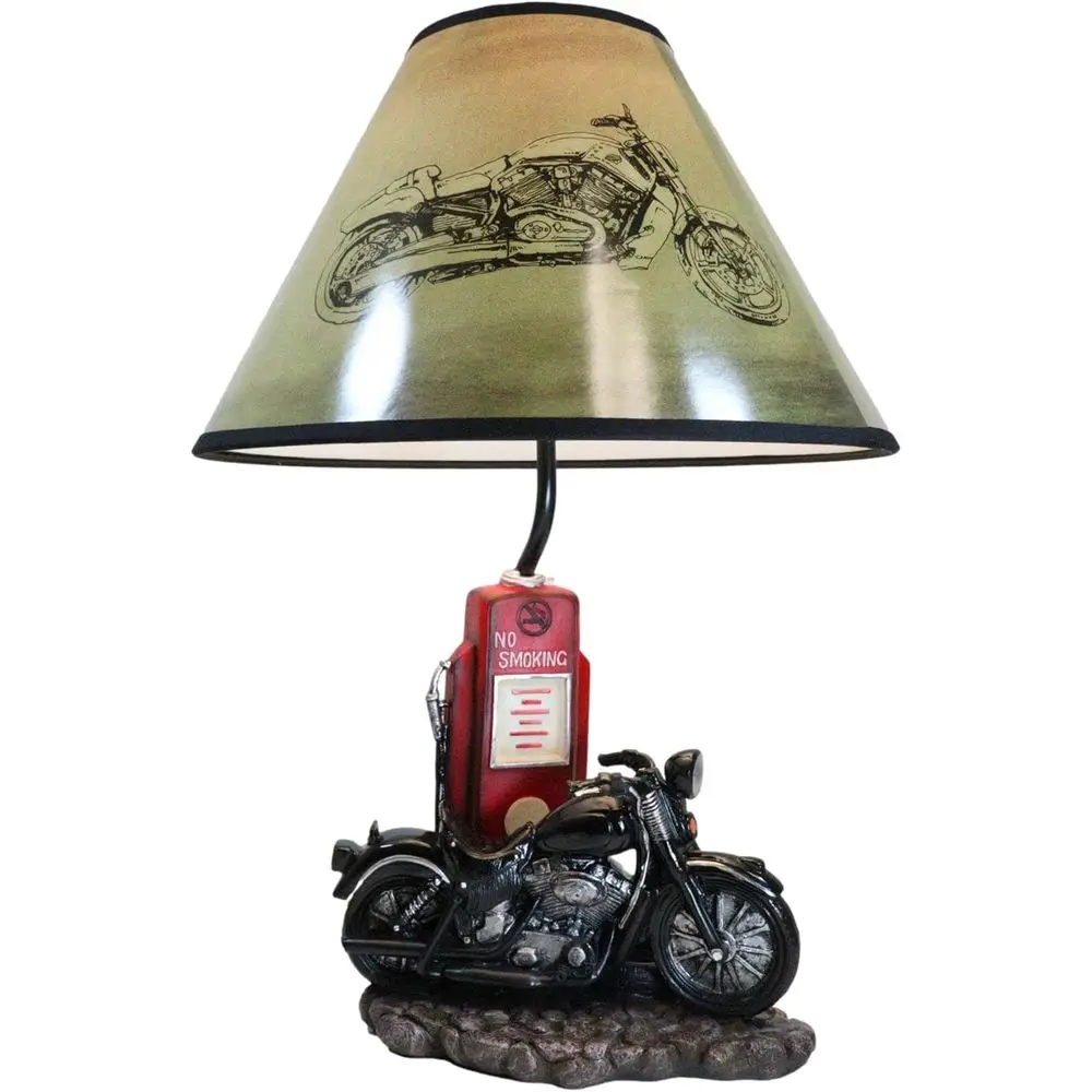 ヴィンテージレトロブラックオートバイガスポンプデスクランプ（ - Lighting Decor Home のレビューと価格