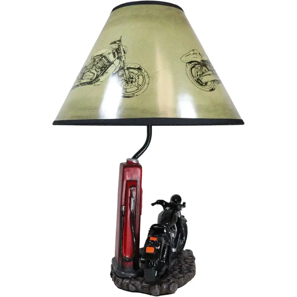 ヴィンテージレトロブラックオートバイガスポンプデスクランプ（ - Lighting Decor Home のレビューと価格