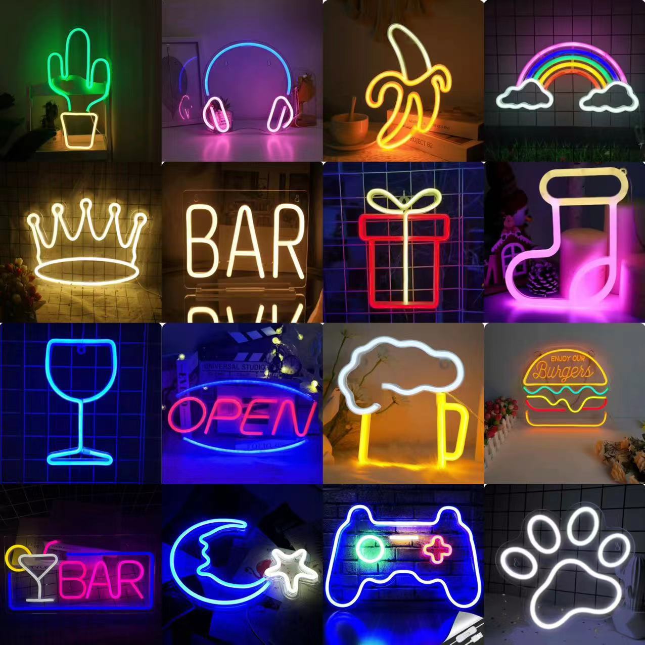 カスタムLEDネオンサイン USB/電池式 バー、寝室、ゲー - Neon Sign Custom Led のレビューと価格
