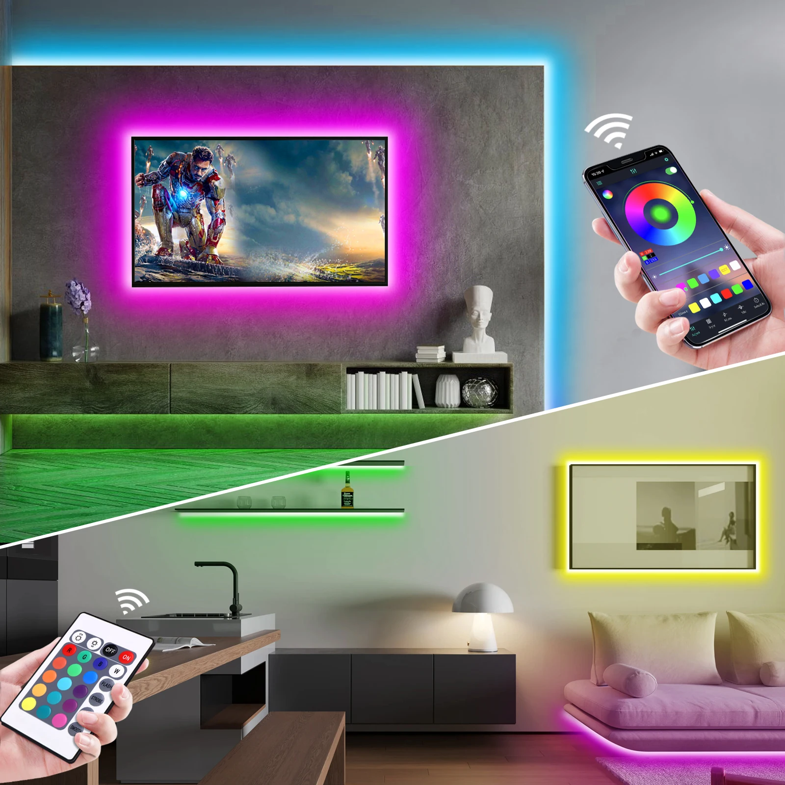 1-5m RGB LEDネオンストリップライト 5V USB - Lighting Decor Home のレビューと価格